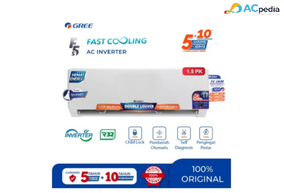 Gree AC Wall Mounted Split SmartClean F5S Series 1 1/2 PK - GWC-12F5S